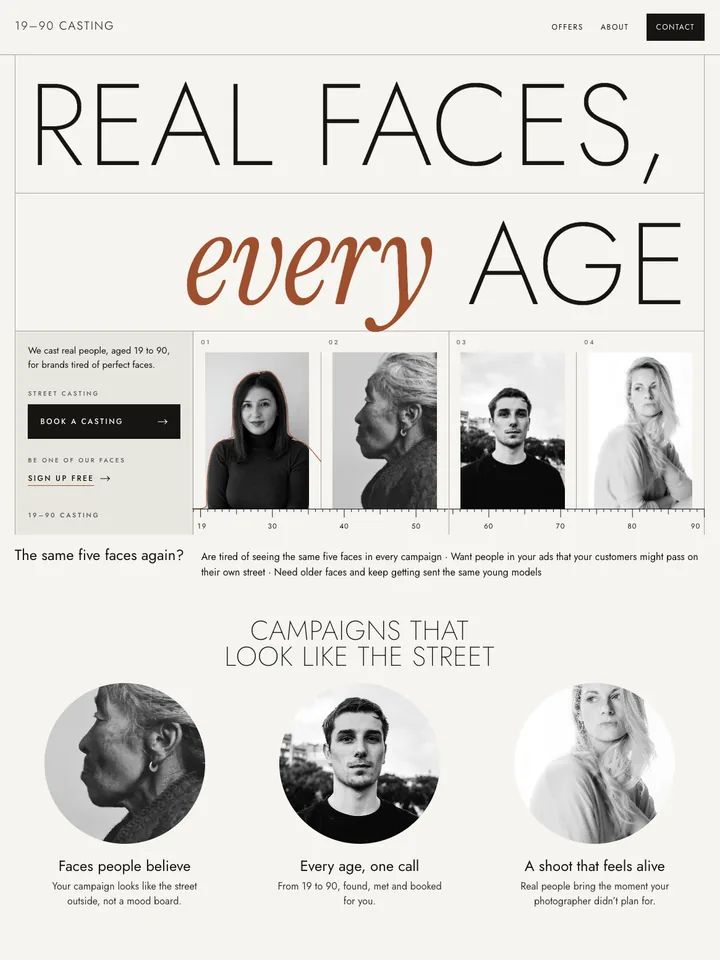 Concept website: clean lines