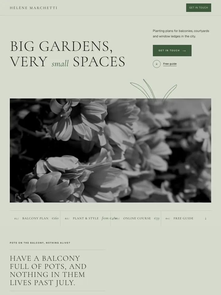 Concept website: sage calm